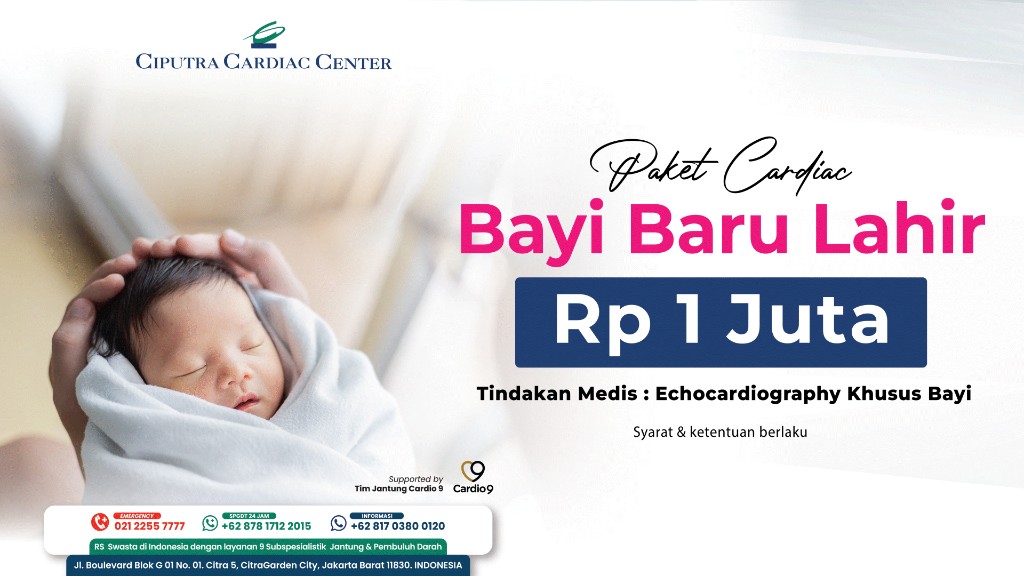 Promo Paket Cardiac Bayi Baru Lahir � Echocardiography Rp 1 Juta di Ciputra Cardiac Center
